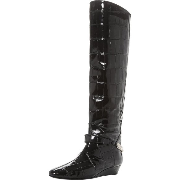 Giuseppe Zanotti Black Patent Leather Boots - Size 8 or 8.5